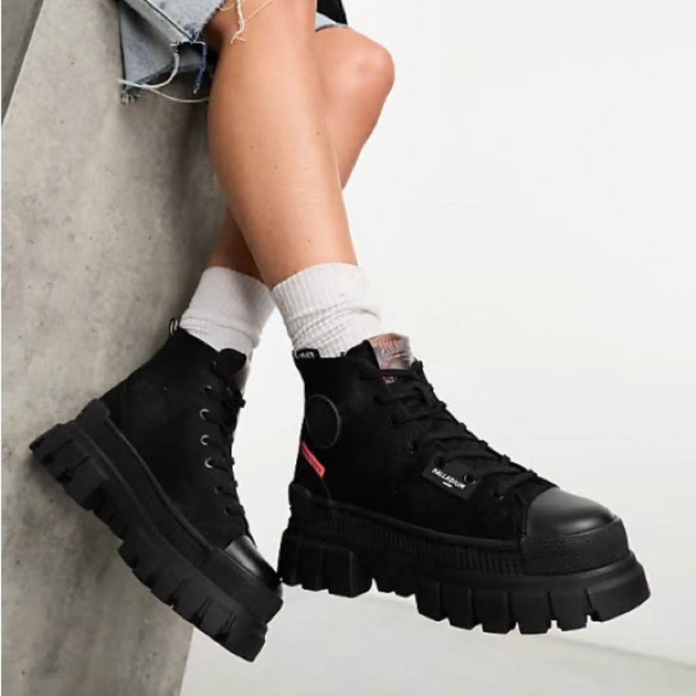 Palladium Black High-Top Revolt platform boot